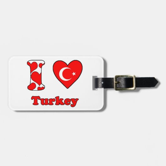 I Liebe Türkei Gepäckanhänger (Vorderseite horizontal)