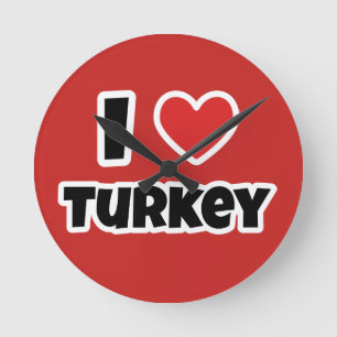 I Liebe Türkei Runde Wanduhr
