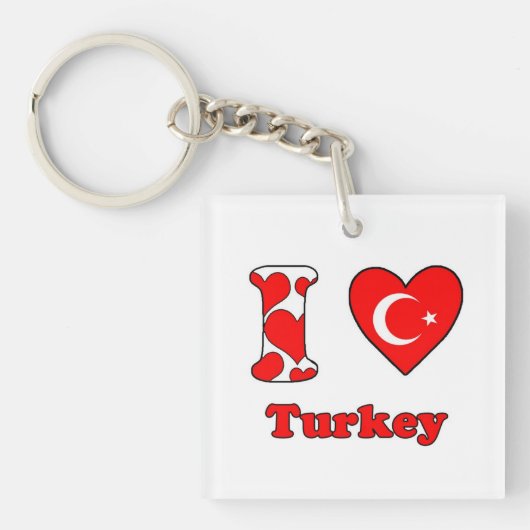 I Liebe Türkei Schlüsselanhänger (Vorderseite)