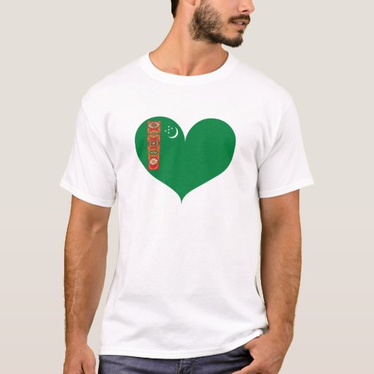 I Liebe Turkmenistans Flagge T-Shirt (Vorderseite)