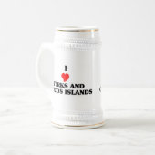 I Liebe Turks- und Caicosinseln Bierglas (Vorderseite Links)