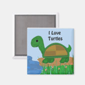 I Liebe Turtles Design Magnet (Vorderseite/Rückseite)