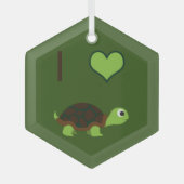 I Liebe Turtles Ornament Aus Glas (Vorderseite)
