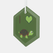 I Liebe Turtles Ornament Aus Glas (Vorderseite Links)