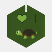 I Liebe Turtles Ornament Aus Glas (Rückseite)