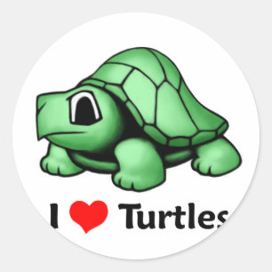 I Liebe Turtles Runder Aufkleber