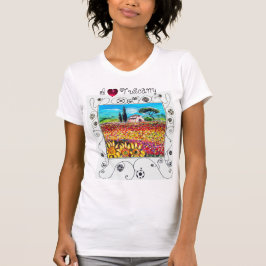 I LIEBE TUSCANY, SONNENBLUMEN UND KLEINE FELDER T-Shirt