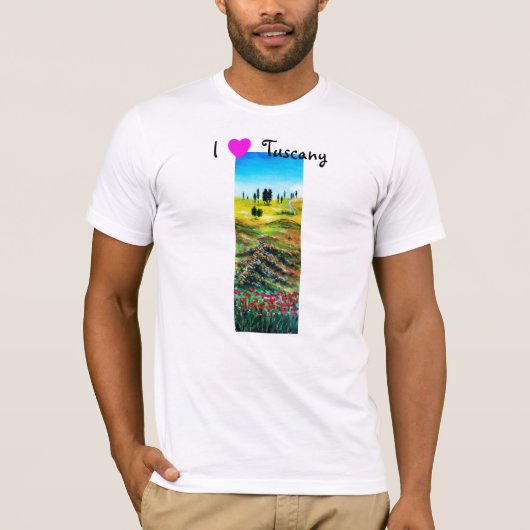 I LIEBE TUSCANY UND POPPIES T-Shirt (Vorderseite)
