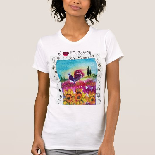 I LIEBE TUSKANIE, SONNENBLUMEN, KUPPEN, SCHWARZE R T-Shirt (Vorderseite)