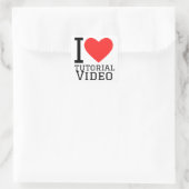 I Liebe Tutorial Videos Quadratischer Aufkleber (Tasche)