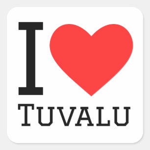I Liebe Tuvalu Quadratischer Aufkleber