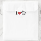 I LIEBE TV RUNDER AUFKLEBER (Tasche)
