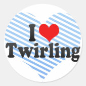 I Liebe Twirling Runder Aufkleber (Vorderseite)