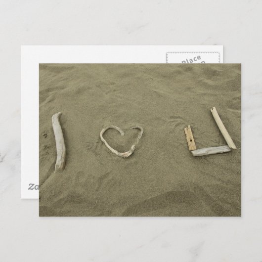 I Liebe U am Strand Postkarte