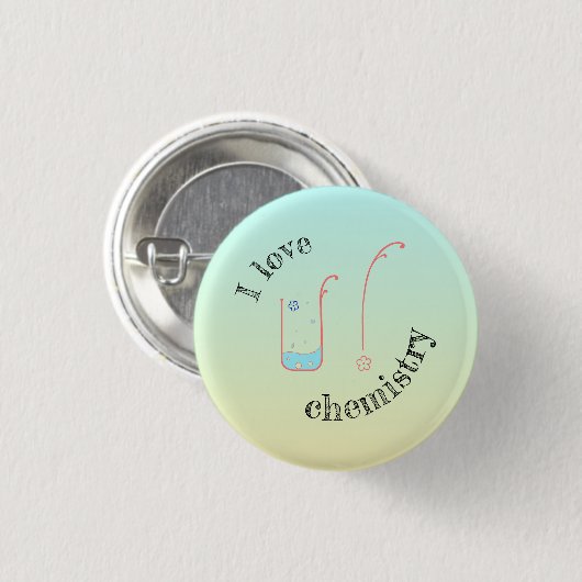 I Liebe U/Chemie-Taste mit Becherdesign. Button (Vorne & Hinten)
