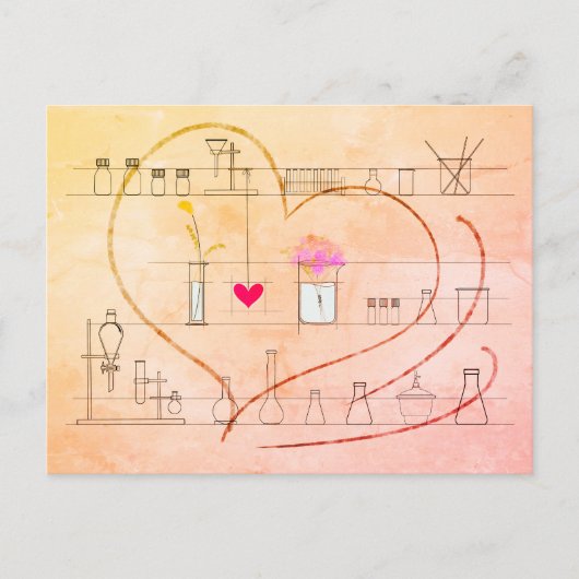 "I Liebe U", geschrieben durch Glasware-Postkarte Postkarte (Vorderseite)