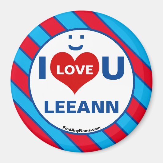 I Liebe U LEEANN Lächeln Spaß Magnet (Vorne)