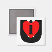 I Liebe U - Magnet (Vorderseite/Rückseite)