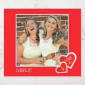 I Liebe U, Niedliche Herzen - Benutzerdefiniertes  Bierflaschenetikett (Einzelnes Label)