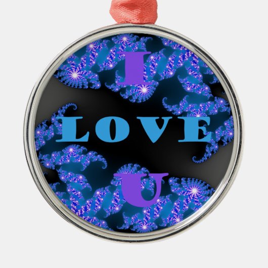 I Liebe U.png Silbernes Ornament (Vorne)