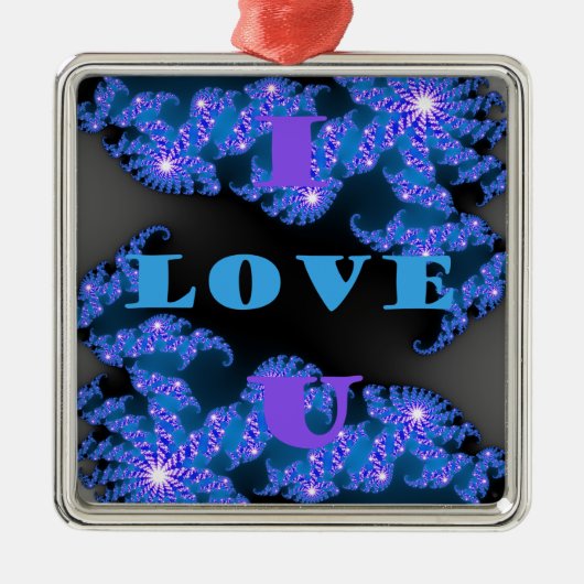 I Liebe U.png Silbernes Ornament (Vorne)
