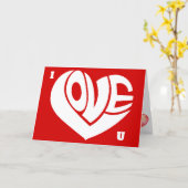 I Liebe U Retro Liebe Herztext Typografie Karte (Gelbe Blume)
