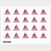 I Liebe U.S.A. Swirl: Patriotische Herzkunst Print Dreieckiger Aufkleber (Blatt)