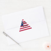 I Liebe U.S.A. Swirl: Patriotische Herzkunst Print Dreieckiger Aufkleber (Umschlag)