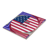 I Liebe U.S.A. Swirl: Patriotische Herzkunst Print Fliese (Seite)