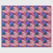 I Liebe U.S.A. Swirl: Patriotische Herzkunst Print Geschenkpapier (Flach)