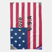 I Liebe U.S.A. Swirl: Patriotische Herzkunst Print Handtuch (Vertikal)