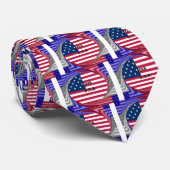 I Liebe U.S.A. Swirl: Patriotische Herzkunst Print Krawatte (Gerollt)