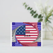 I Liebe U.S.A. Swirl: Patriotische Herzkunst Print Postkarte (Stehend Vorderseite)