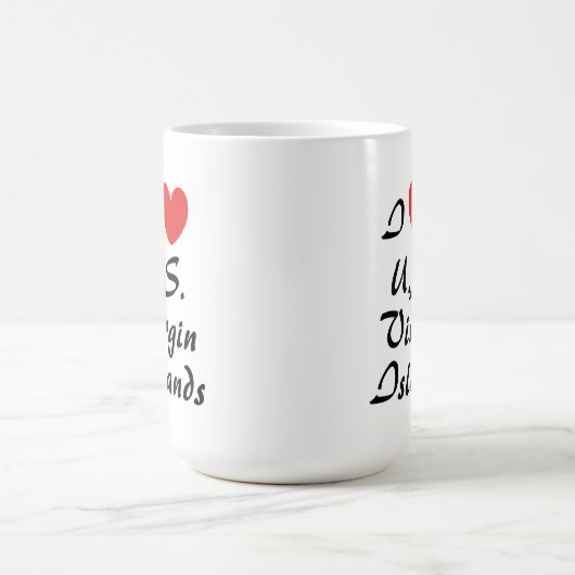 I Liebe U.S. Jungfrau Inseln Typografie Kaffee Tas Kaffeetasse (Mittel)