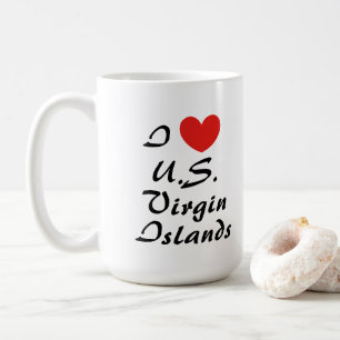 I Liebe U.S. Jungfrau Inseln Typografie Kaffee Tas Kaffeetasse