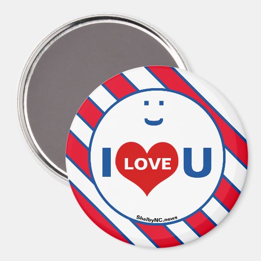 I Liebe U Smile Fun Magnet (Vorderseite/Rückseite)
