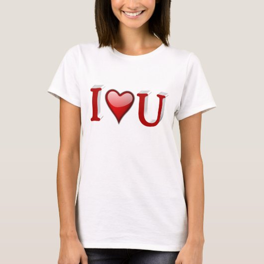I Liebe U Valentinstag Red T-Shirt (Vorderseite)