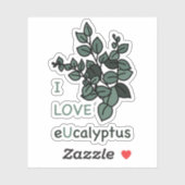 I LIEBE Ucalyptus Sticker (Blatt)