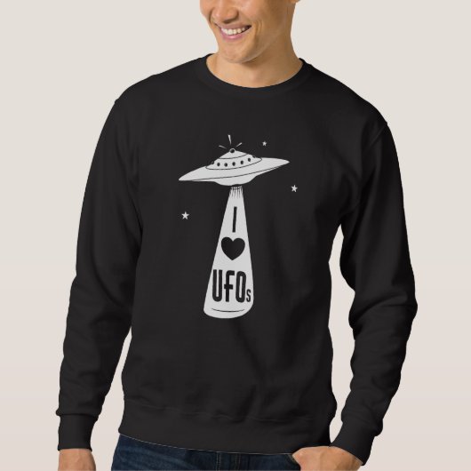 I Liebe Ufos Classic Alien Ship Design Sweatshirt (Vorderseite)