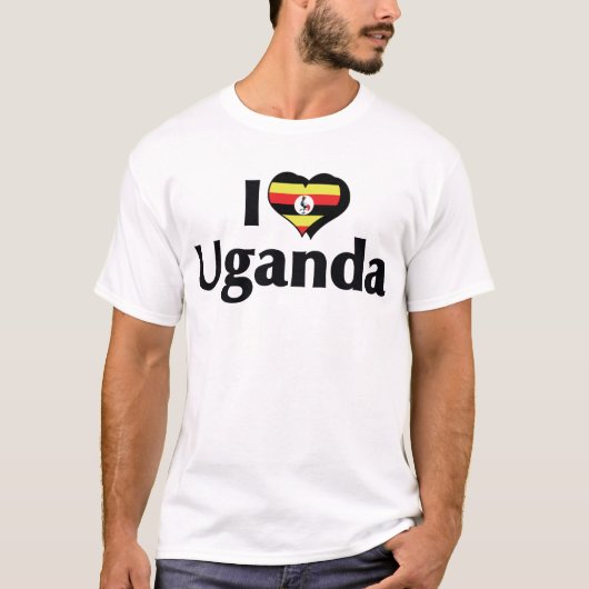 I Liebe Uganda Flag Shirt (Vorderseite)