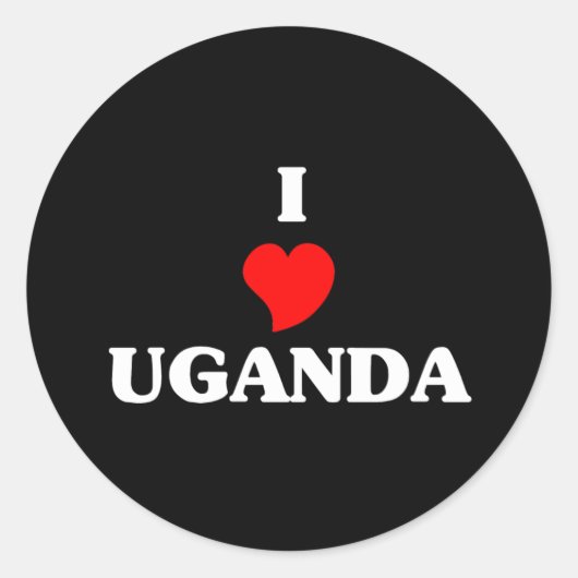 I Liebe Uganda Runder Aufkleber (Vorderseite)