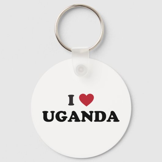 I Liebe Uganda Schlüsselanhänger (Vorderseite)