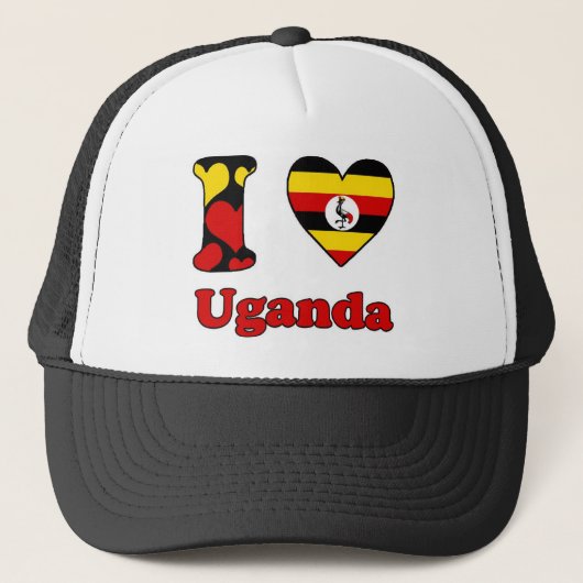 I Liebe Uganda Truckerkappe (Vorderseite)