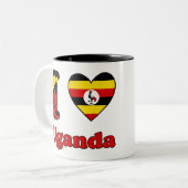 I Liebe Uganda Zweifarbige Tasse (Vorderseite Links)