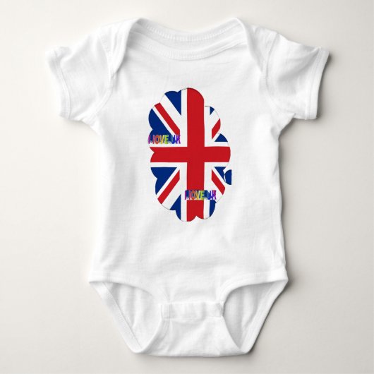 I Liebe UK Art Print Baby Strampler (Vorderseite)