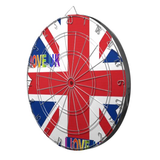 I Liebe UK Art Print Dartscheibe (Vorderseite rechts)