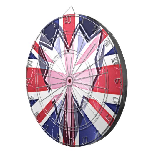 "I Liebe UK" Art Print Dartscheibe (Vorderseite rechts)