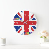 I Liebe UK Art Print Große Wanduhr (Zuhause)