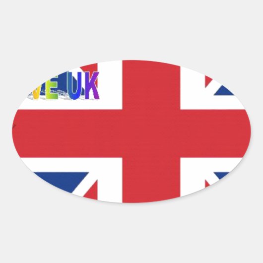 I Liebe UK Art Print Ovaler Aufkleber (Vorderseite)