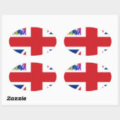 I Liebe UK Art Print Ovaler Aufkleber (Blatt)